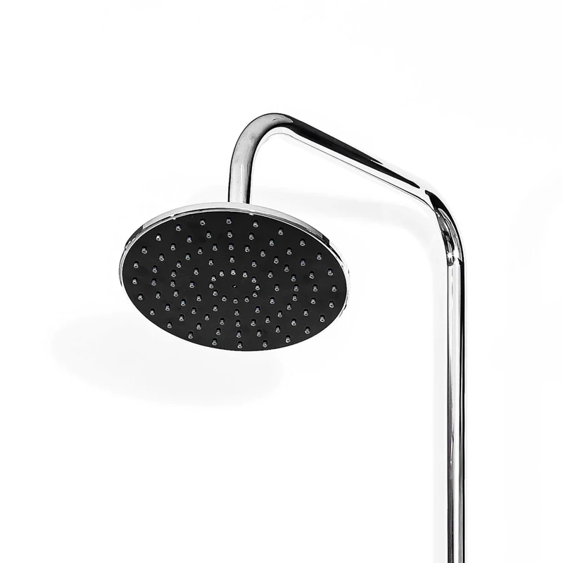 淋浴顶喷圆形黑色镀铬 20 厘米(21ST6000016)
